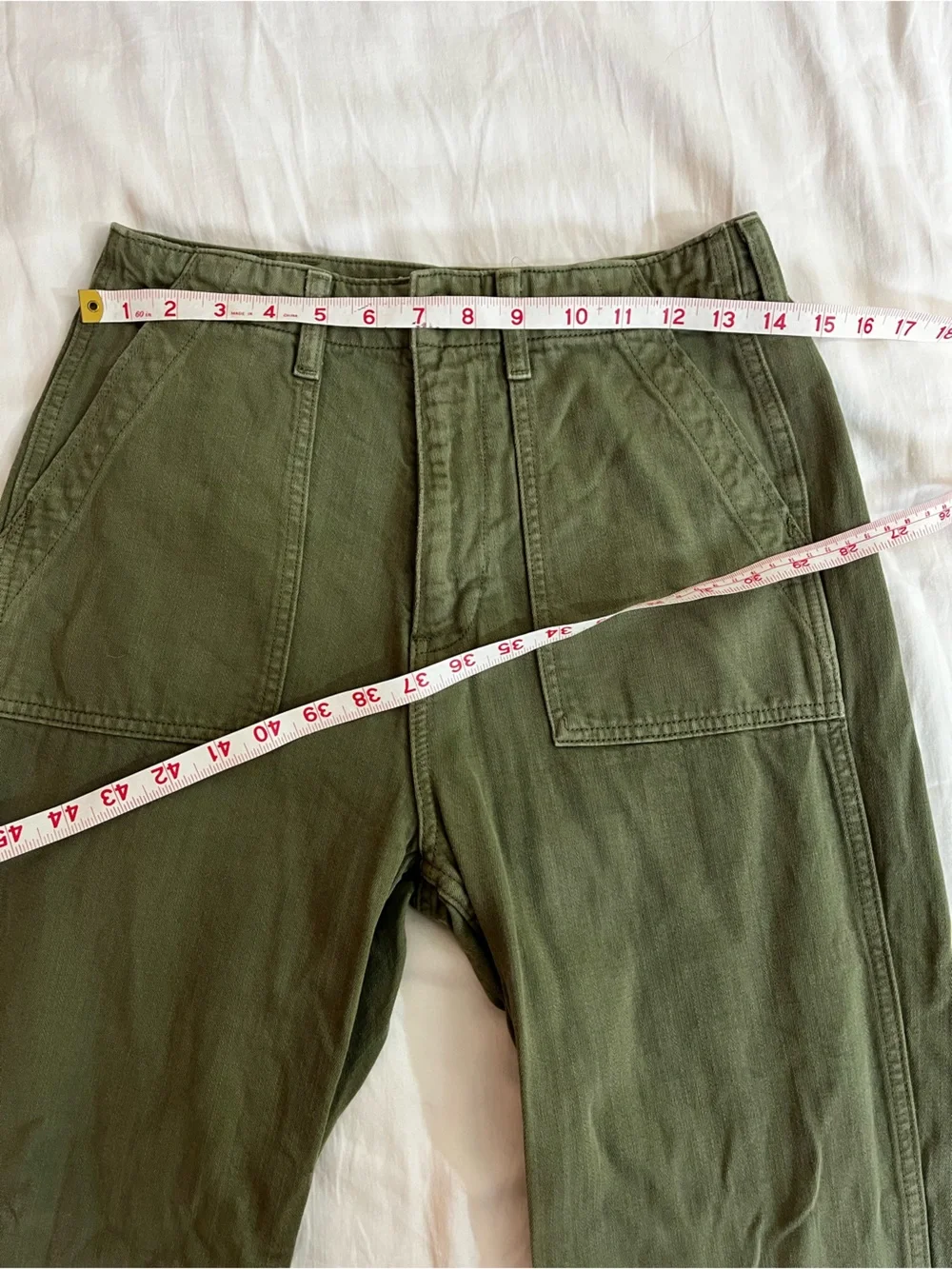 Aritzia Denim Forum Olive Green Cotton 90’s Utility High Rise Loose Jean 26 - Picture 13 of 15